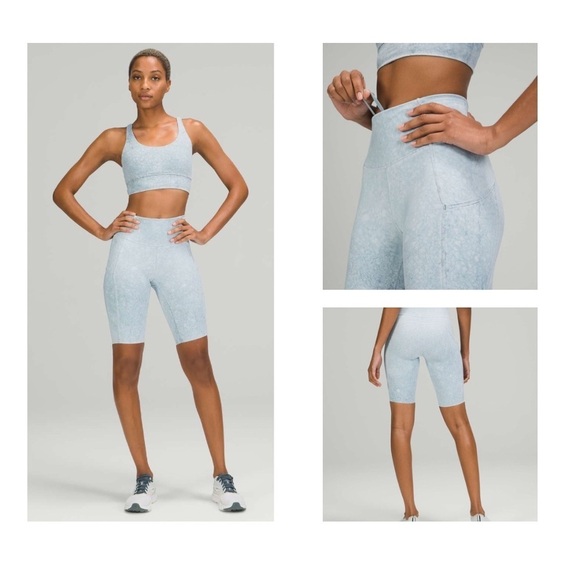 lululemon athletica Pants - Lululemon Fast and Free Short 10" in City Grit White Blue Fog - size 8